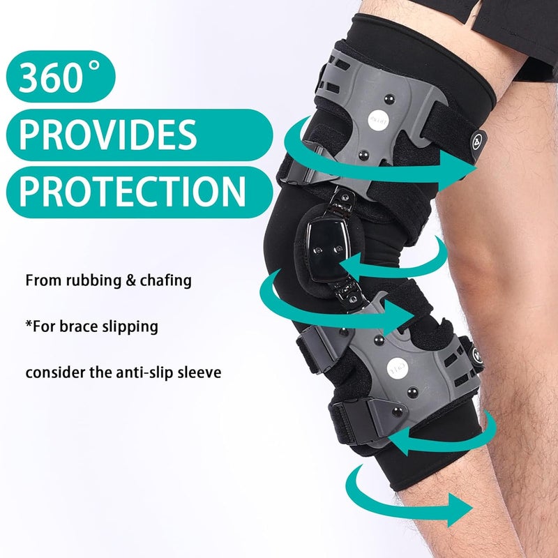 DOUKOM Knee Brace Undersleeve for Men & Women, Leg Undersleeve for Knee Brace Closed Patella Protects Skin from Abrasions and Irritations (L) - Image 2